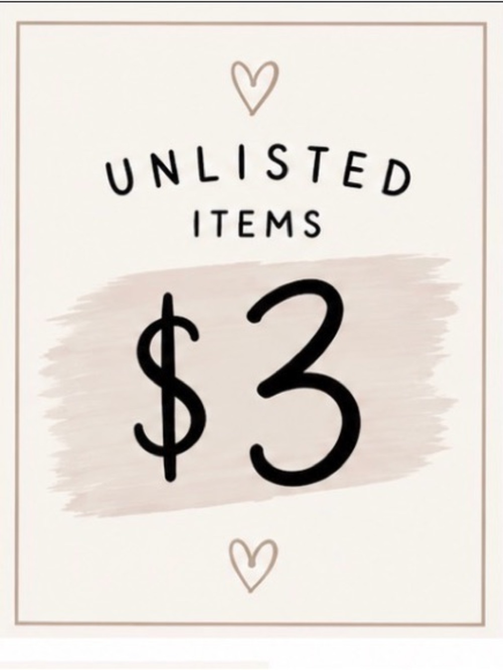 $3 Unlisted Item